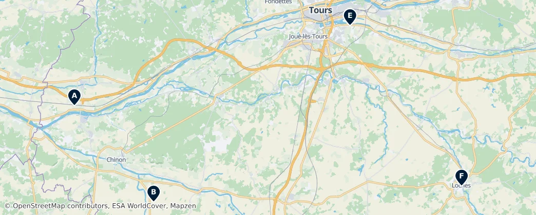Map of Indre i Loara