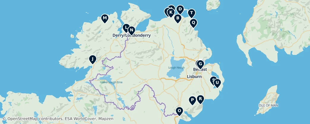 Map of Irlandia Północna