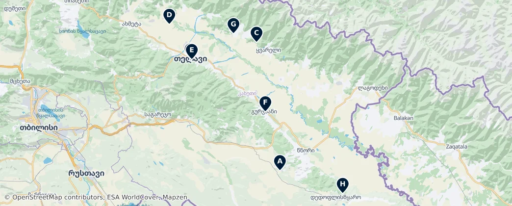 Map of Kachetia