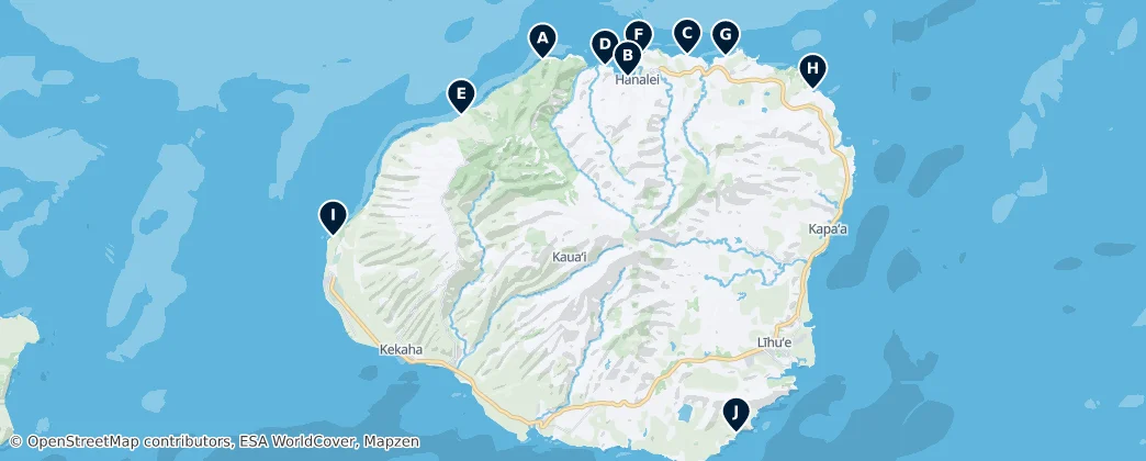 Map of Kauaʻi