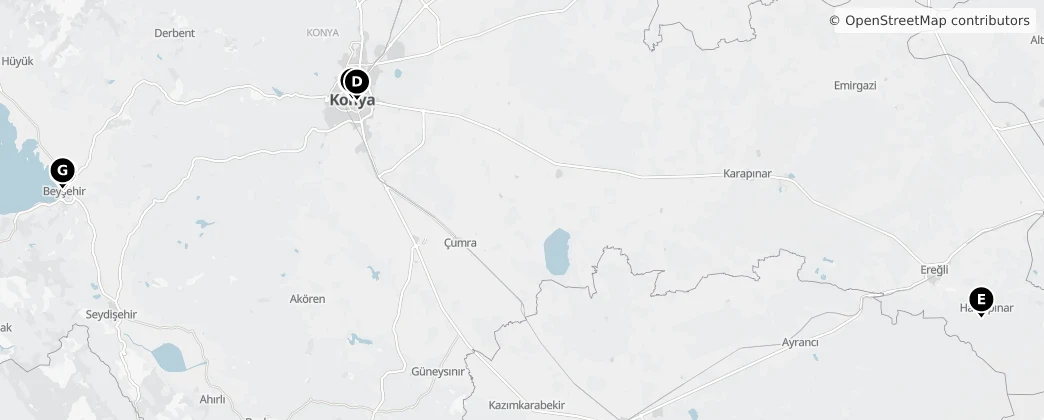 Map of Konya