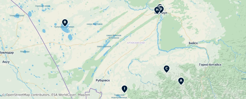 Map of Kraj Ałtajski
