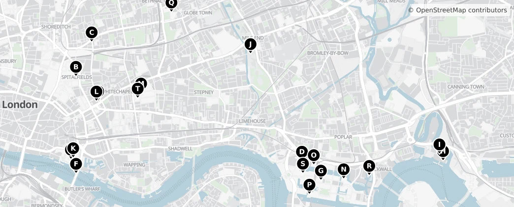 Map of London Borough of Tower Hamlets