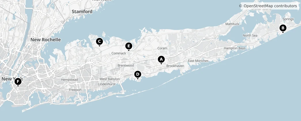 Map of Long Island