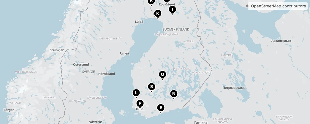 Map of Mainland Finland