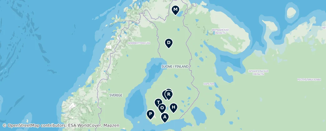 Map of Mainland Finland