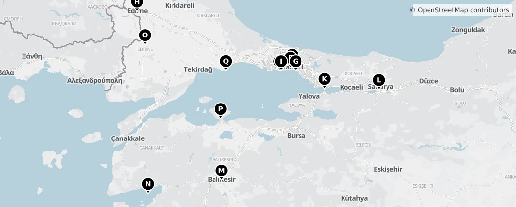 Map of Marmara Region