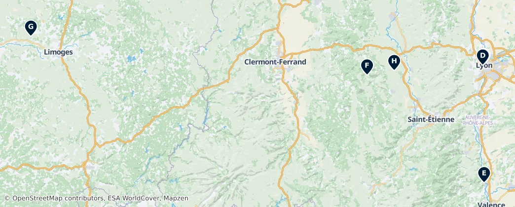 Map of Masyw Centralny
