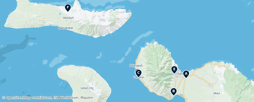 Map of Hrabstwo Maui
