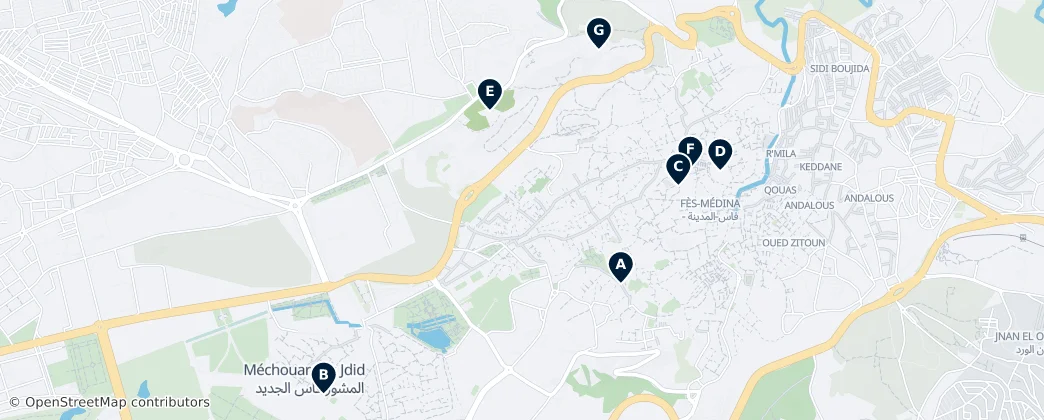 Map of Mechouar Fes Jdid