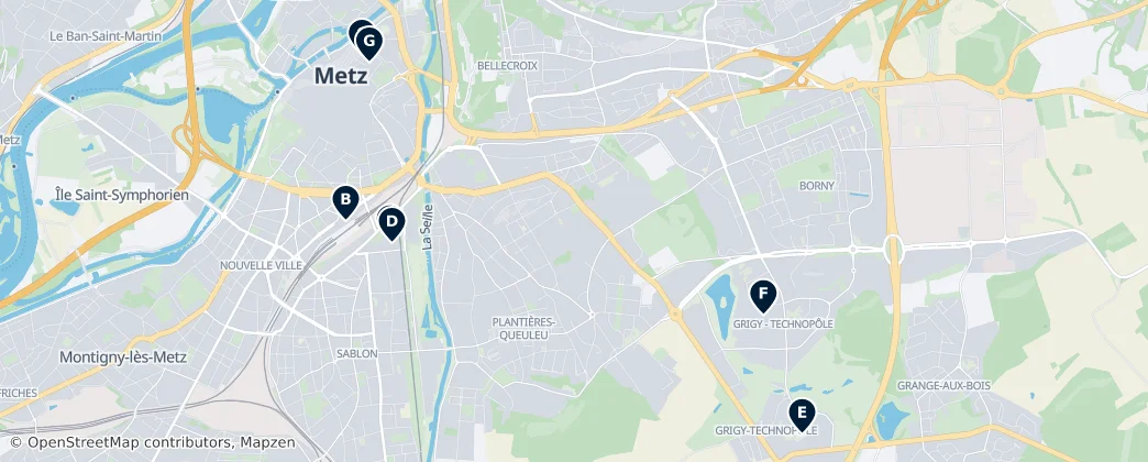 Map of Okręg Metz-Ville