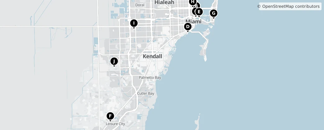 Map of Hrabstwo Miami-Dade