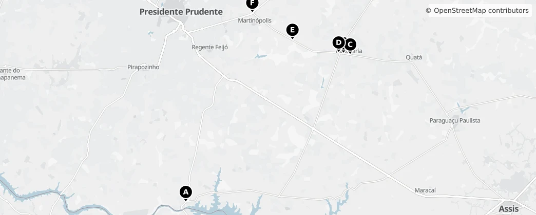 Map of Região Imediata de Presidente Prudente