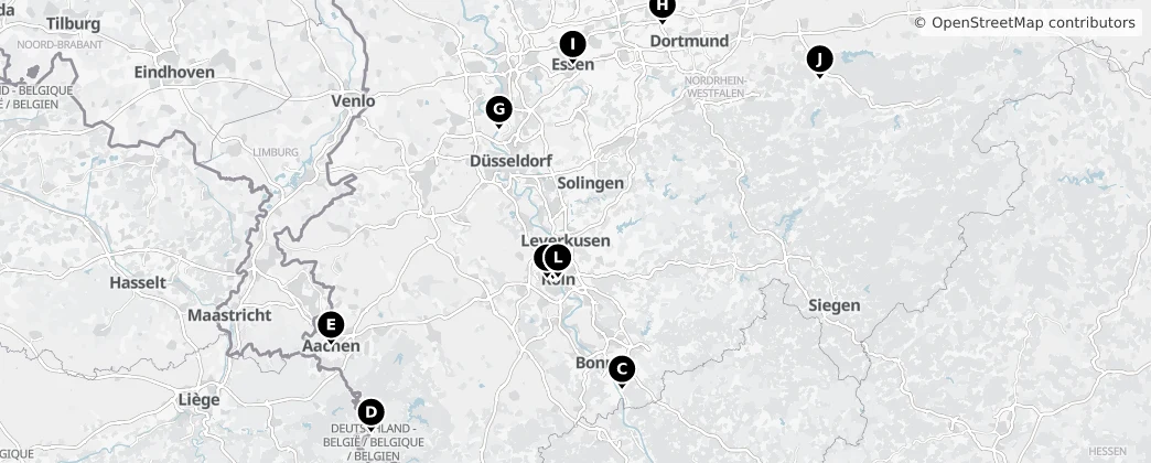 Map of Nadrenia Północna-Westfalia
