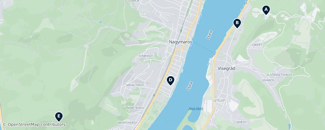 Map of Nagymaros