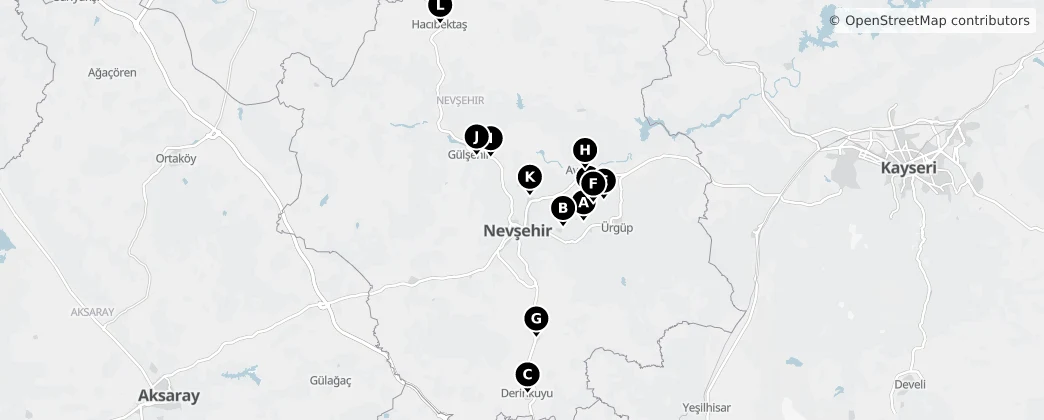 Map of Nevşehir