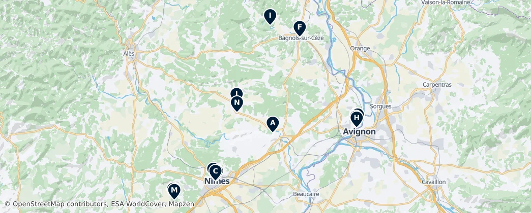 Map of Okręg Nîmes