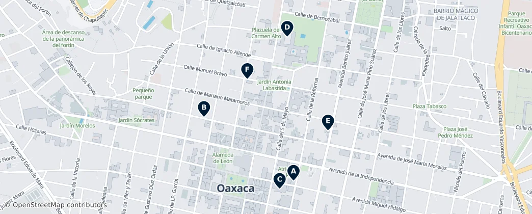 Map of Oaxaca de Juárez