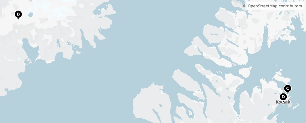 Map of Okręg Kodiak Island