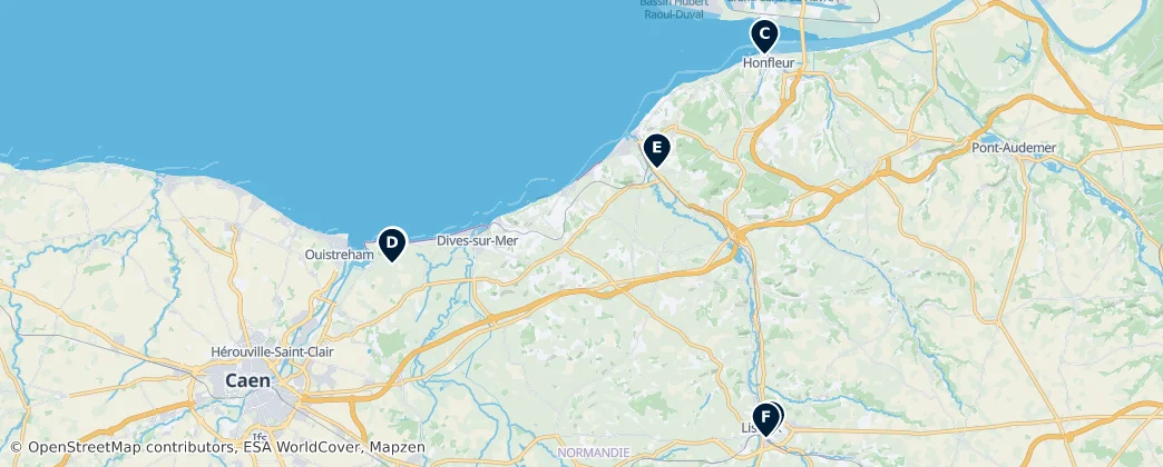 Map of Okręg Lisieux