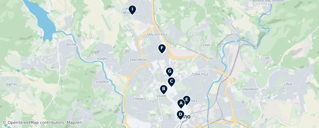Map of Brno-City District