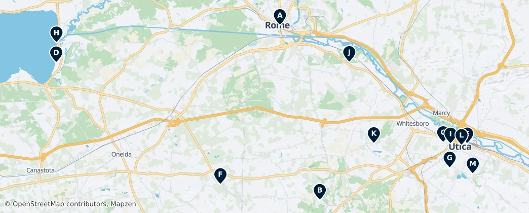 Map of Hrabstwo Oneida