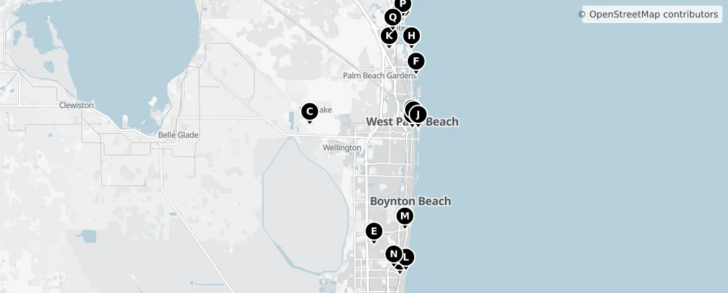 Map of Hrabstwo Palm Beach