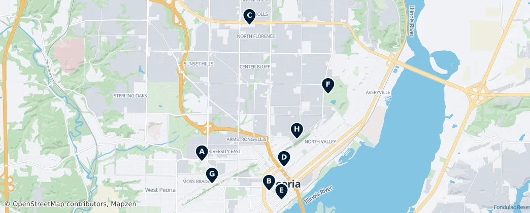 Map of Peoria