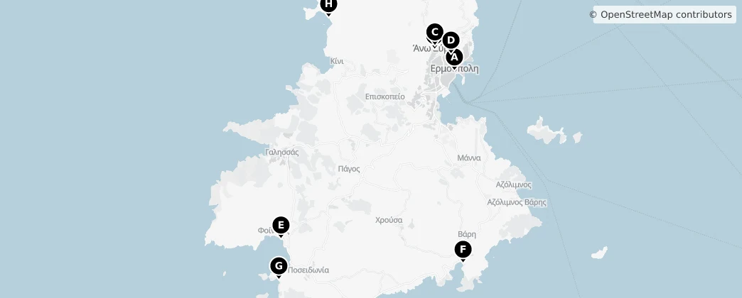 Map of Syros Regional Unit