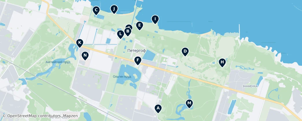 Map of Peterhof