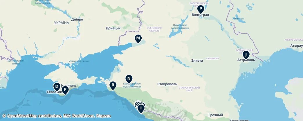 Map of Południowy Okręg Federalny