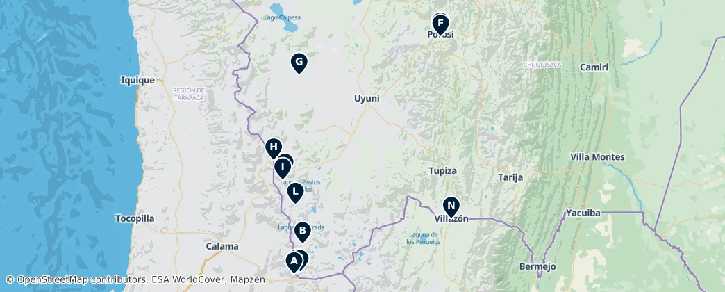 Map of Potosí