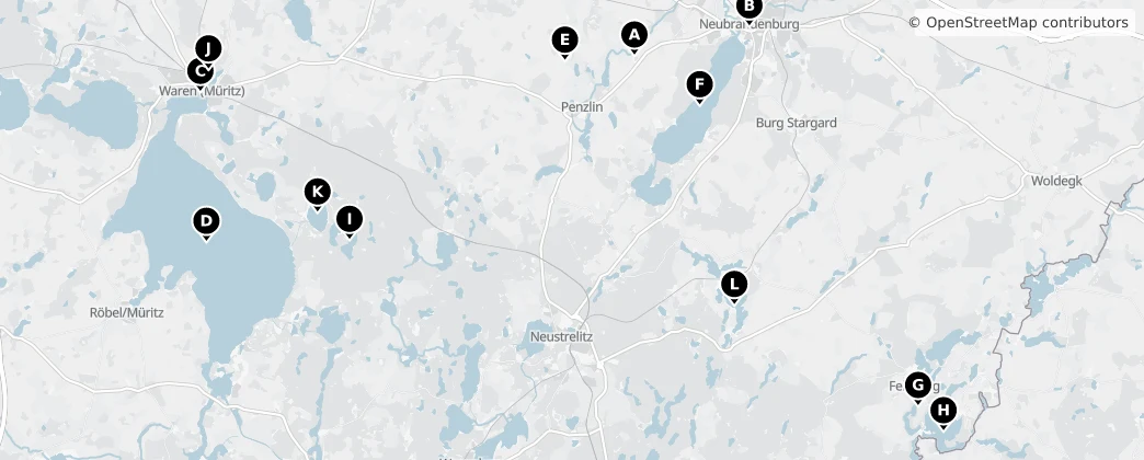 Map of Powiat Mecklenburgische Seenplatte