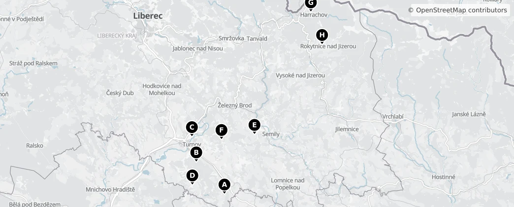 Map of Powiat Semily