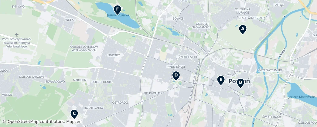 Map of Poznań