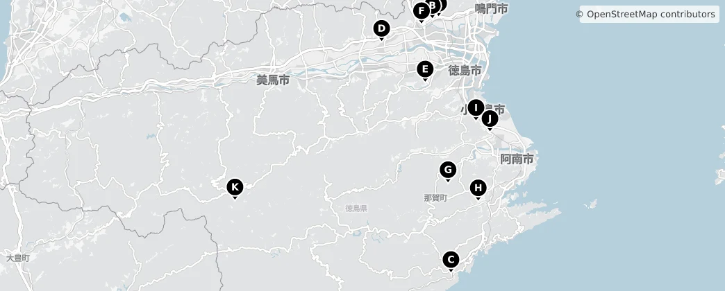 Map of Tokushima