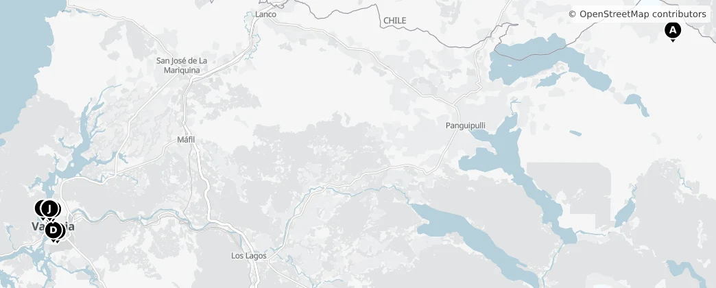 Map of Provincia de Valdivia