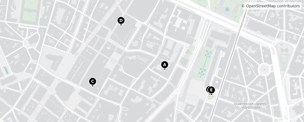 Map of Quartier Marais-Jacqmain - Wijk Marais-Jacqmain