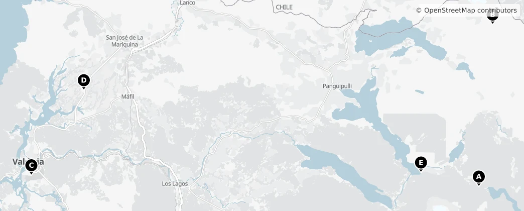 Map of Los Ríos