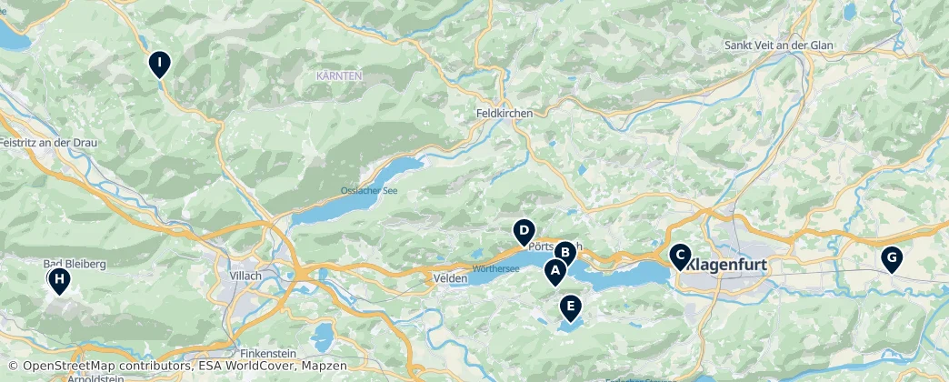 Map of Region Klagenfurt-Villach