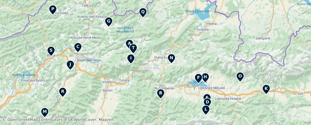 Map of Kraj żyliński