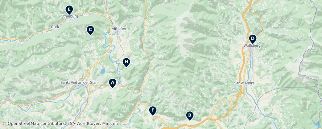 Map of Region Unterkärnten