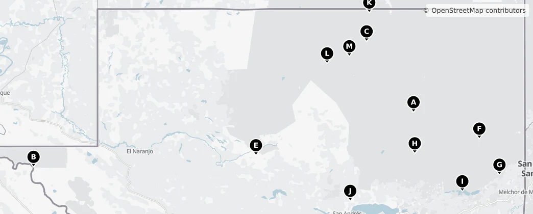 Map of Maya Biosphere Reserve