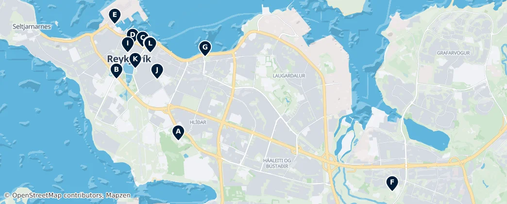 Map of Reykjavík