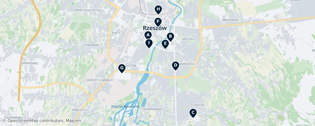 Map of Rzeszów