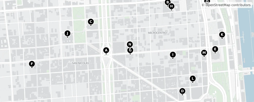 Map of San Nicolás, Buenos Aires