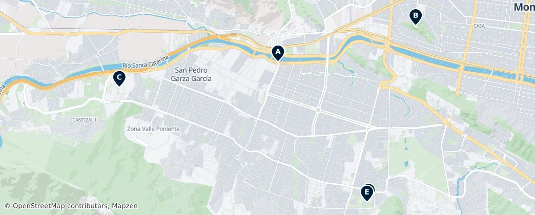 Map of San Pedro Garza García