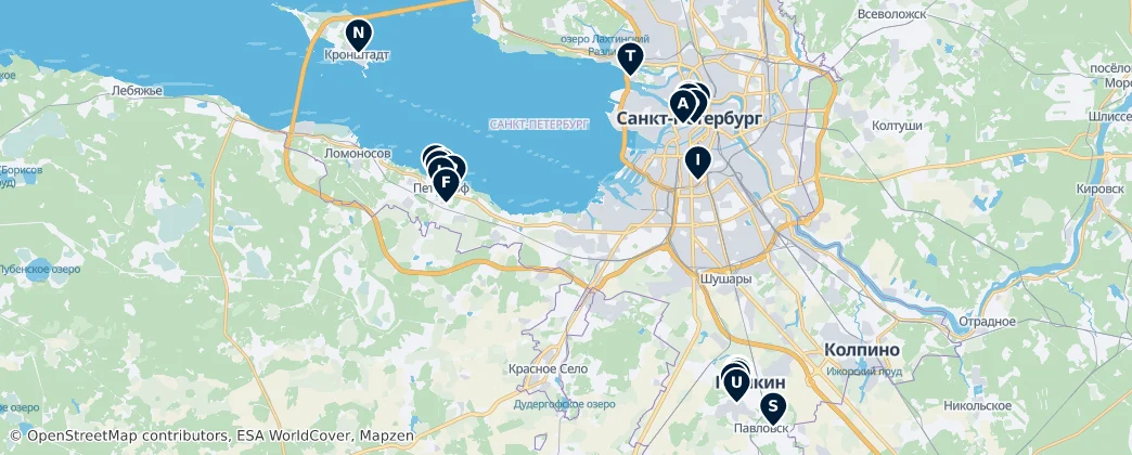 Map of Sankt Petersburg
