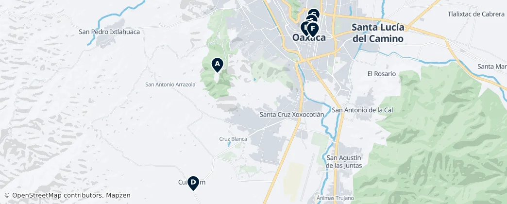Map of Santa Cruz Xoxocotlán