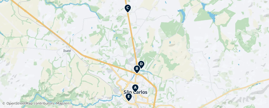 Map of São Carlos
